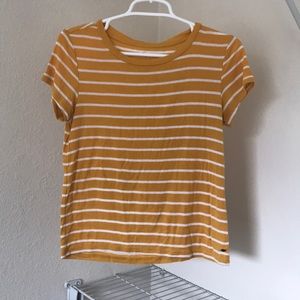 American Eagle Yellow Striped Tee